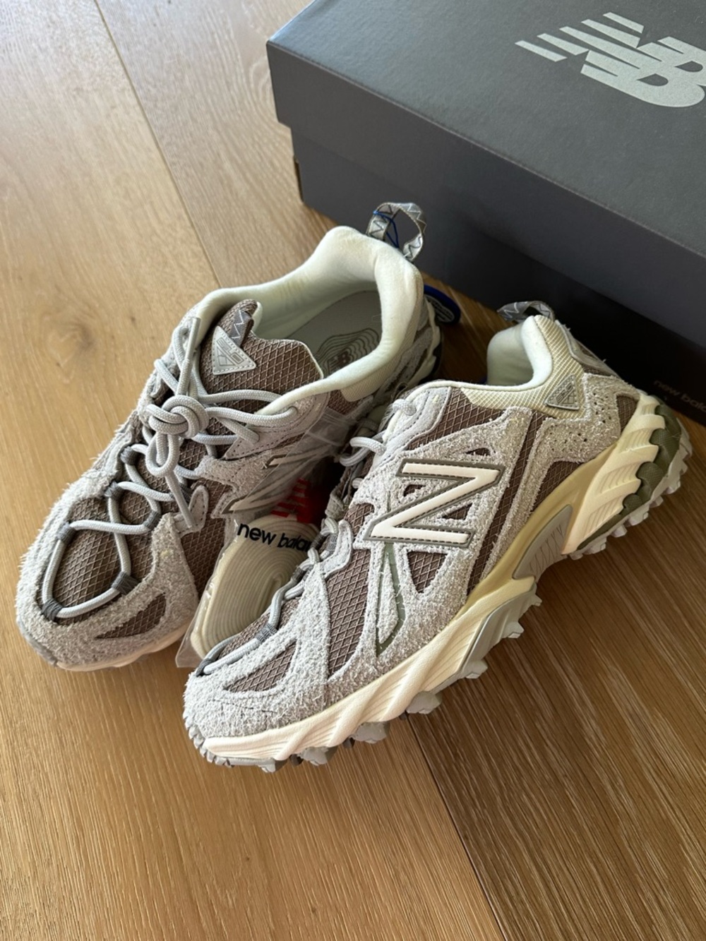 New Balance Beige Taupe Cream Trail Sneakers